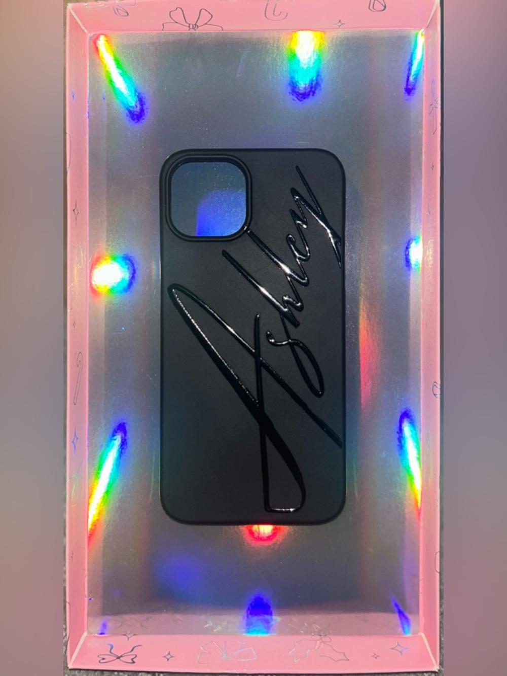 iPhone 14 Matte Black w/ Glossy Name Case